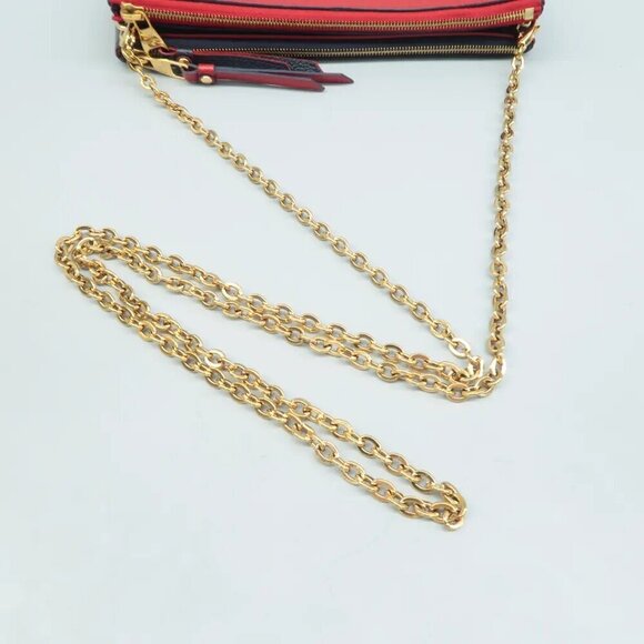 100% Auth Louis Vuitton Double Zip Monogram Leather Shoulder Bag 1090-0782 - Picture 9 of 12